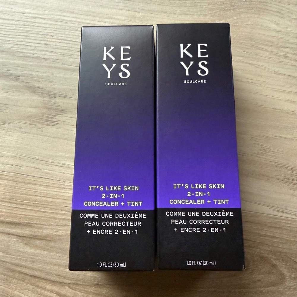 Keys Soulcare Concealer Tint 2-in-1  Like‎ Skin 370 W Tan Warm Lot of 2 NIB 1oz